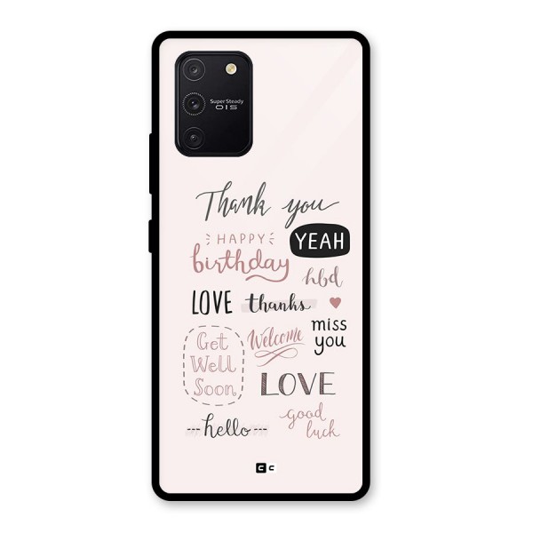 Cute Quotes Glass Back Case for Galaxy S10 Lite