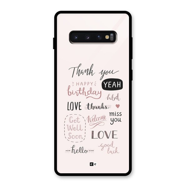 Cute Quotes Glass Back Case for Galaxy S10 Plus