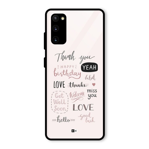 Cute Quotes Glass Back Case for Galaxy S20 FE 5G