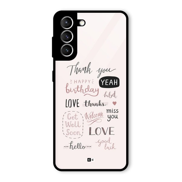 Cute Quotes Glass Back Case for Galaxy S21 5G