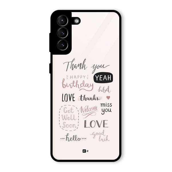 Cute Quotes Glass Back Case for Galaxy S21 Plus