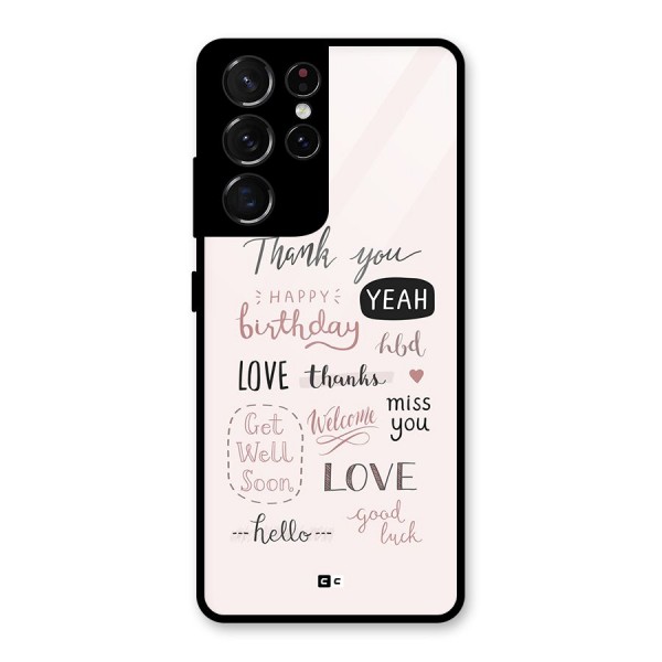 Cute Quotes Glass Back Case for Galaxy S21 Ultra 5G