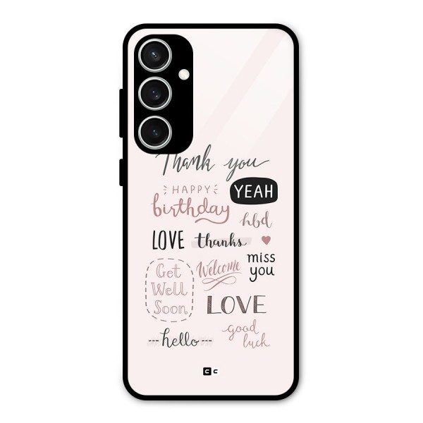 Cute Quotes Glass Back Case for Galaxy S23 FE