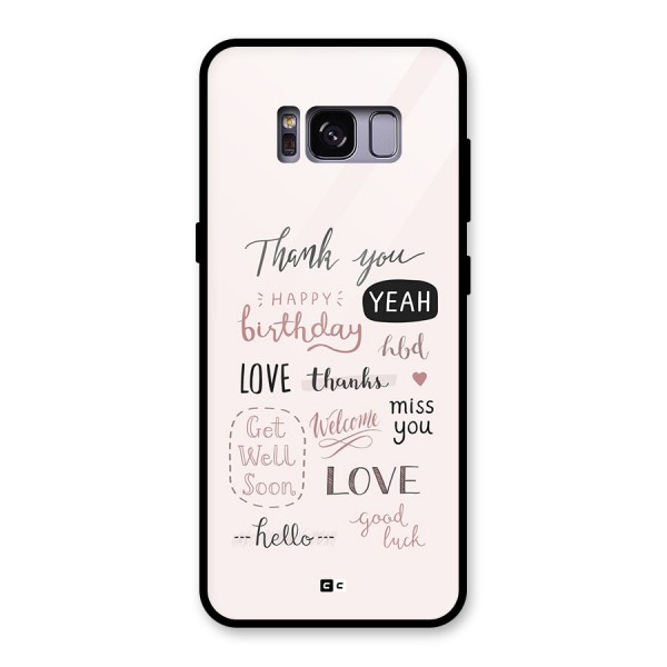 Cute Quotes Glass Back Case for Galaxy S8