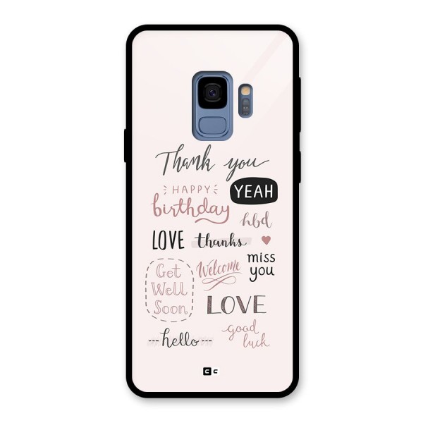 Cute Quotes Glass Back Case for Galaxy S9