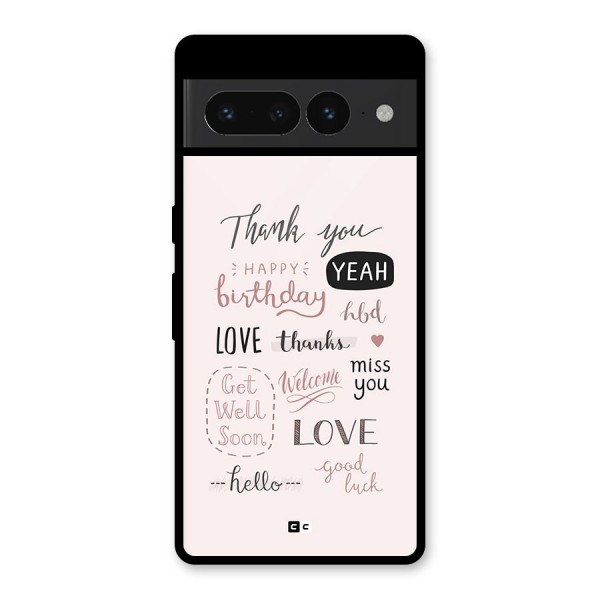 Cute Quotes Glass Back Case for Google Pixel 7 Pro