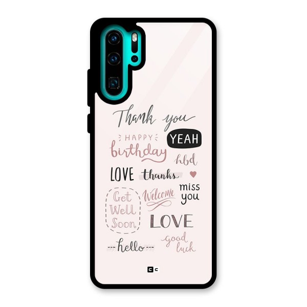 Cute Quotes Glass Back Case for Huawei P30 Pro