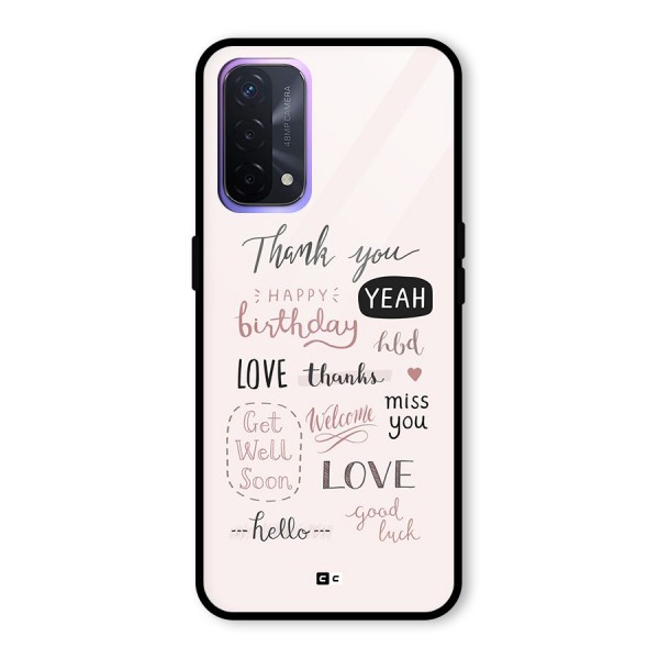 Cute Quotes Glass Back Case for Oppo A74 5G