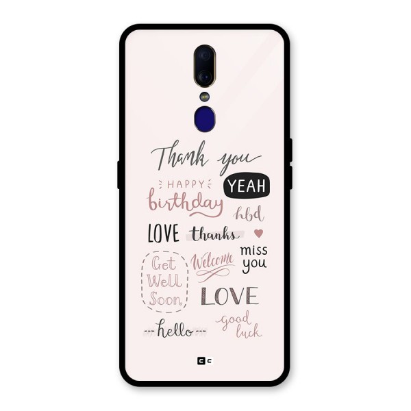 Cute Quotes Glass Back Case for Oppo F11