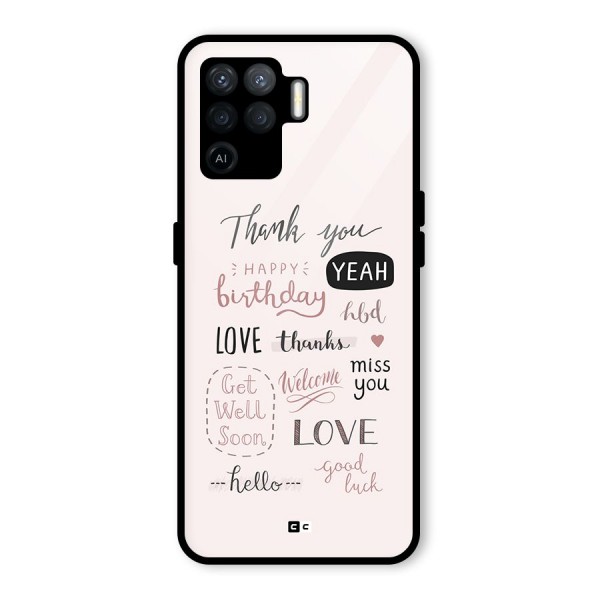 Cute Quotes Glass Back Case for Oppo F19 Pro