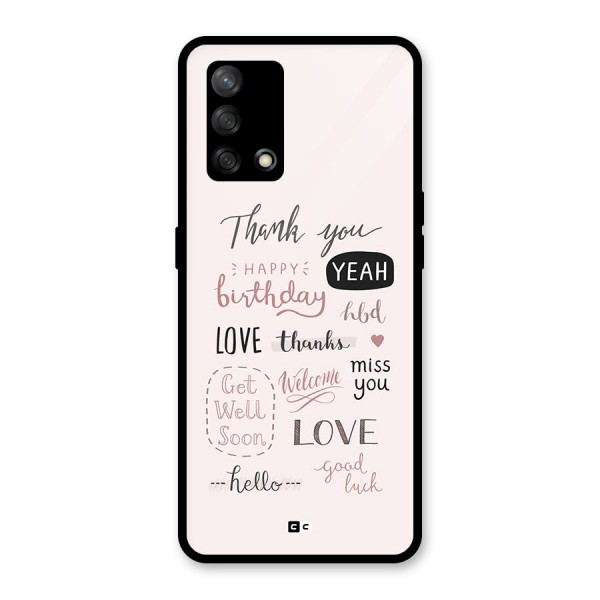 Cute Quotes Glass Back Case for Oppo F19s