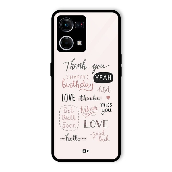 Cute Quotes Glass Back Case for Oppo F21 Pro 4G