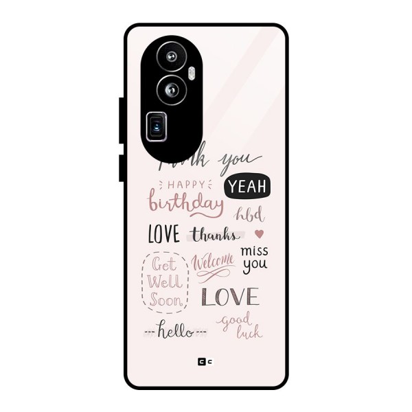 Cute Quotes Glass Back Case for Oppo Reno10 Pro Plus