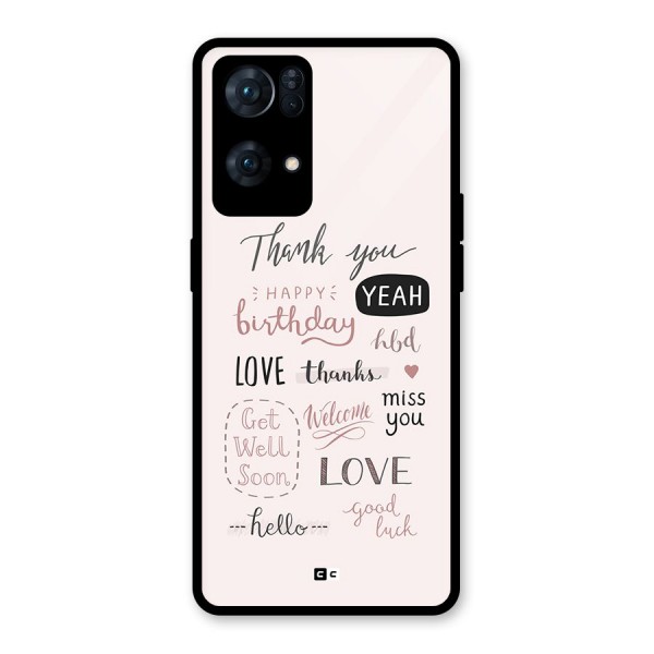 Cute Quotes Glass Back Case for Oppo Reno7 Pro 5G