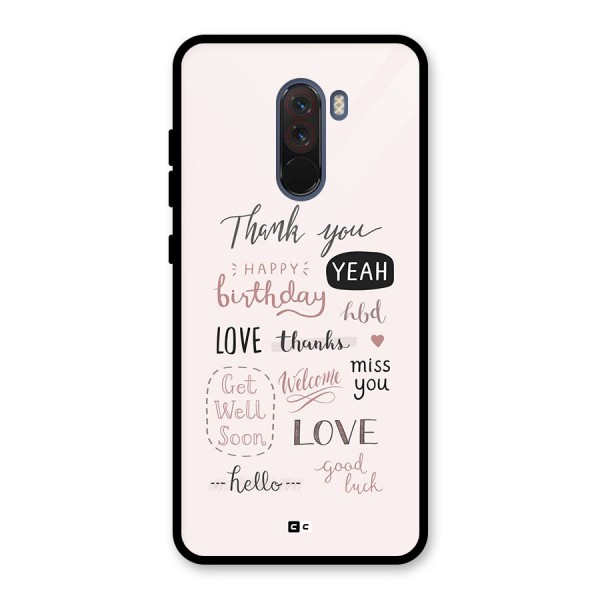 Cute Quotes Glass Back Case for Poco F1