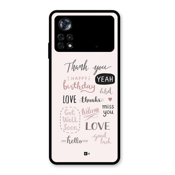 Cute Quotes Glass Back Case for Poco X4 Pro 5G