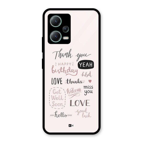 Cute Quotes Glass Back Case for Poco X5