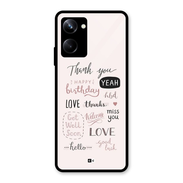 Cute Quotes Glass Back Case for Realme 10 Pro