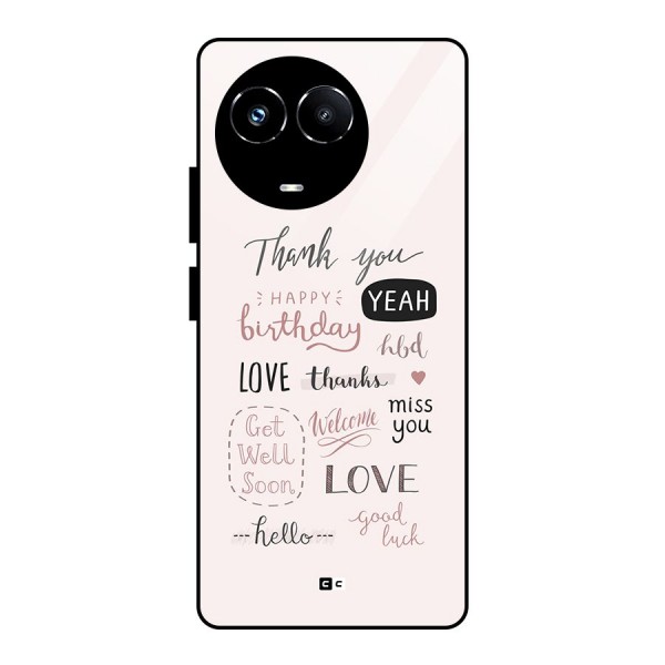 Cute Quotes Glass Back Case for Realme 11X