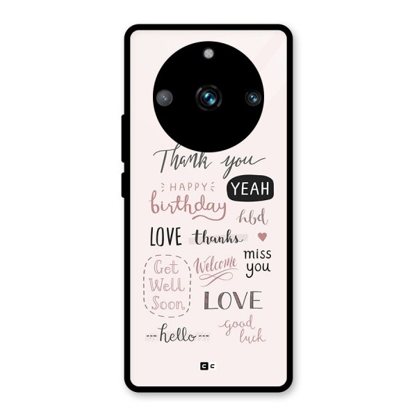 Cute Quotes Glass Back Case for Realme 11 Pro