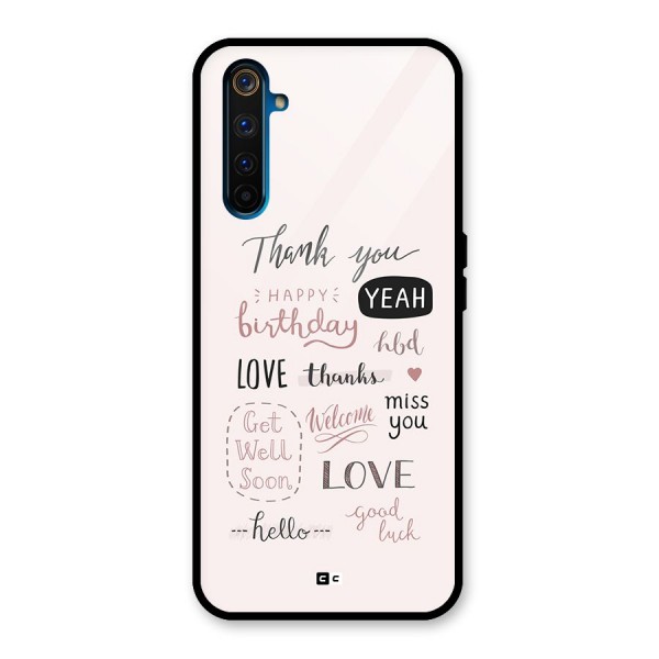 Cute Quotes Glass Back Case for Realme 6 Pro