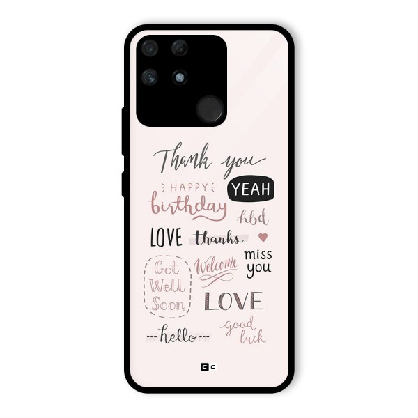 Cute Quotes Glass Back Case for Realme Narzo 50A