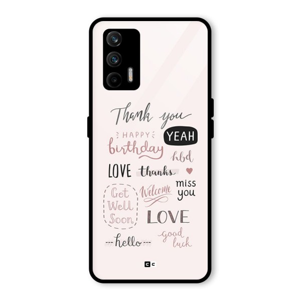 Cute Quotes Glass Back Case for Realme X7 Max