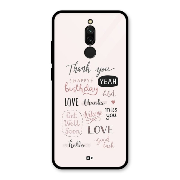 Cute Quotes Glass Back Case for Redmi 8