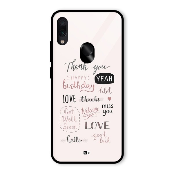 Cute Quotes Glass Back Case for Redmi Note 7