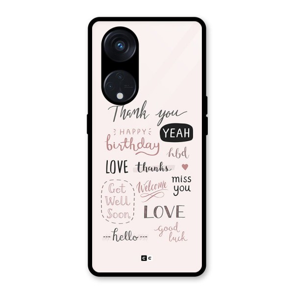 Cute Quotes Glass Back Case for Reno8 T 5G