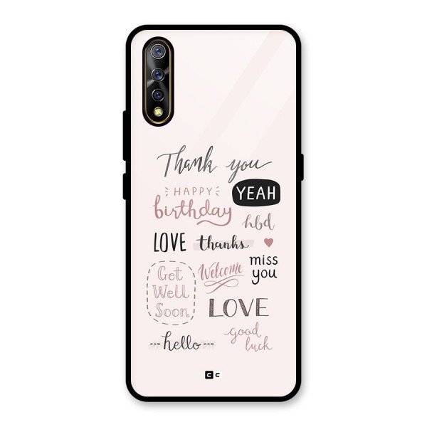 Cute Quotes Glass Back Case for Vivo S1