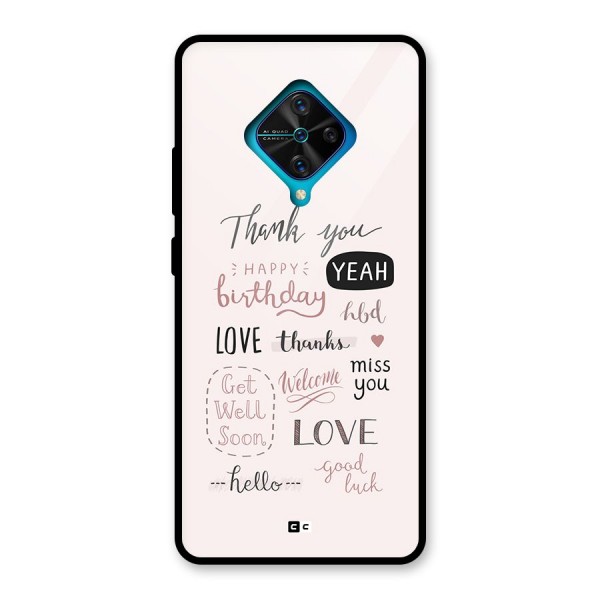 Cute Quotes Glass Back Case for Vivo S1 Pro