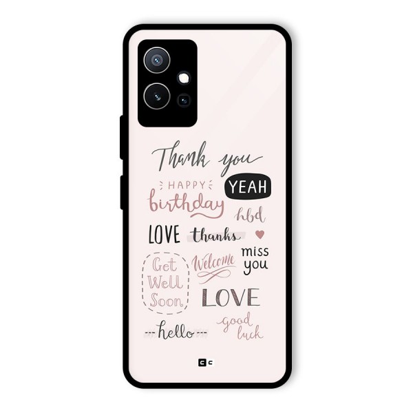 Cute Quotes Glass Back Case for Vivo T1 5G