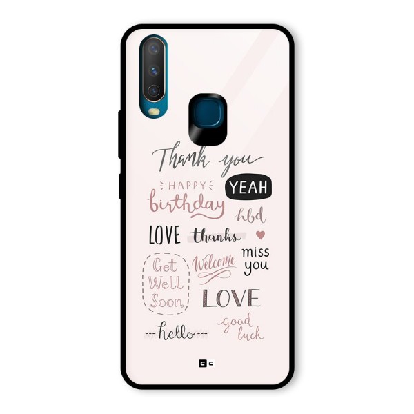 Cute Quotes Glass Back Case for Vivo U10