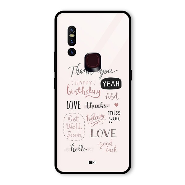 Cute Quotes Glass Back Case for Vivo V15