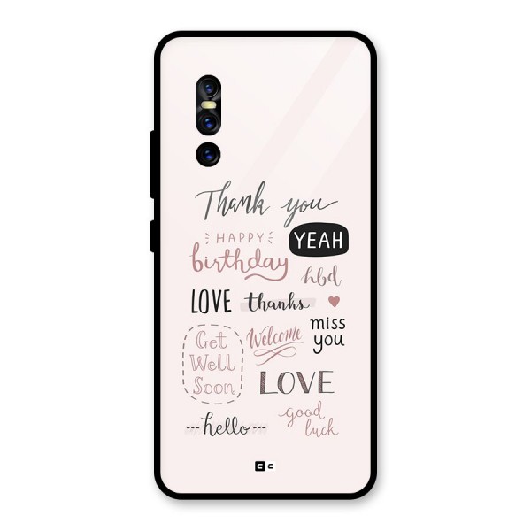 Cute Quotes Glass Back Case for Vivo V15 Pro