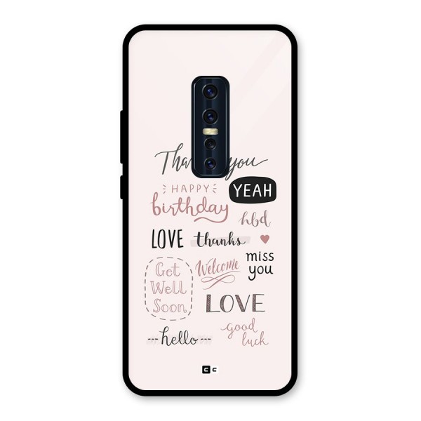 Cute Quotes Glass Back Case for Vivo V17 Pro