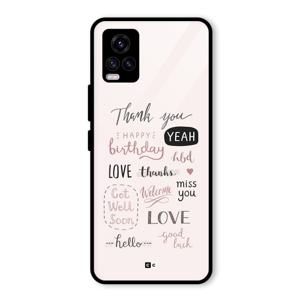 Cute Quotes Glass Back Case for Vivo V20