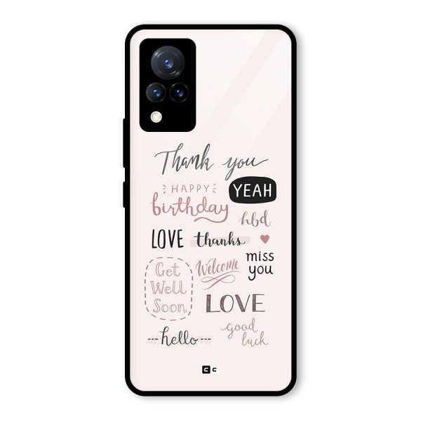 Cute Quotes Glass Back Case for Vivo V21 5G