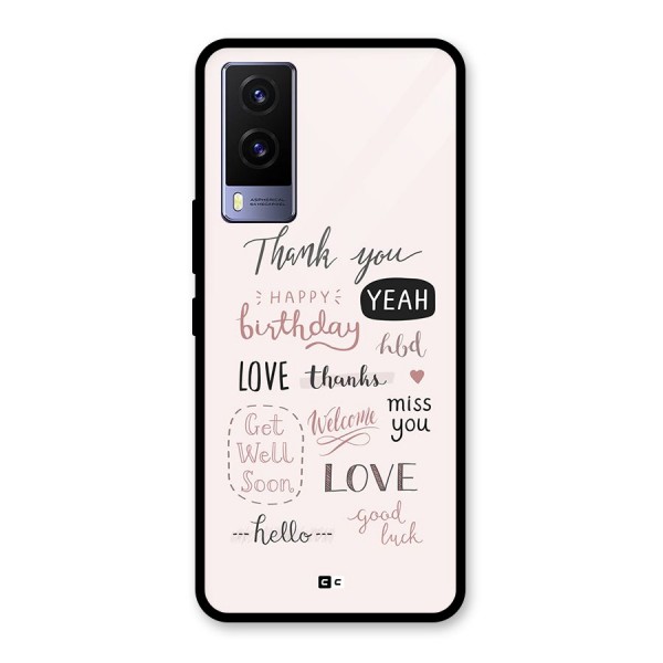 Cute Quotes Glass Back Case for Vivo V21e 5G