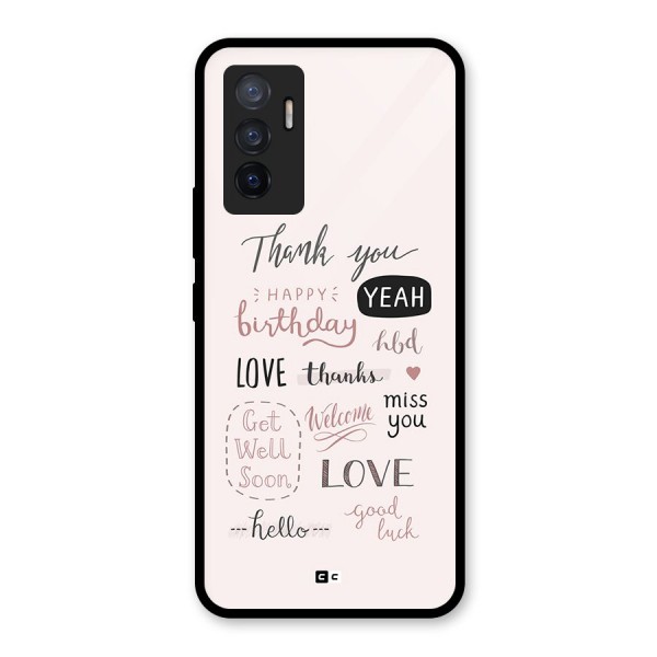 Cute Quotes Glass Back Case for Vivo V23e