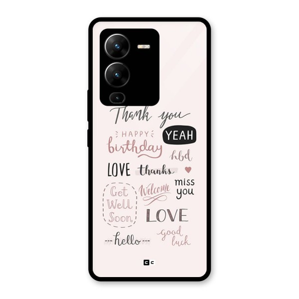 Cute Quotes Glass Back Case for Vivo V25 Pro