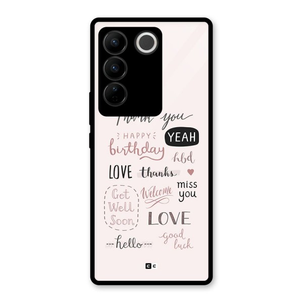 Cute Quotes Glass Back Case for Vivo V27