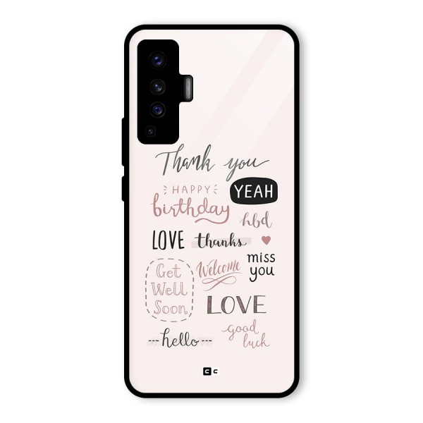 Cute Quotes Glass Back Case for Vivo X50