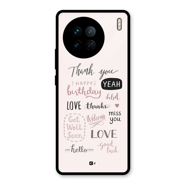 Cute Quotes Glass Back Case for Vivo X90