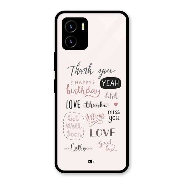 Cute Quotes Glass Back Case for Vivo Y15s