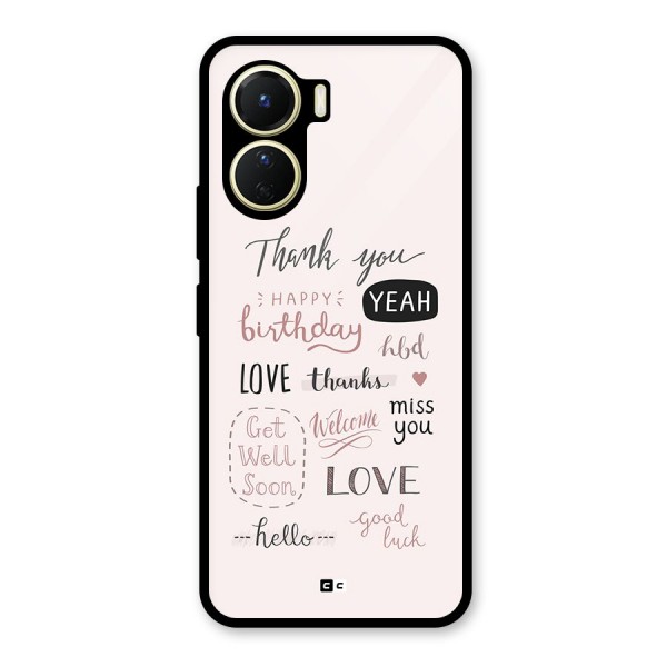 Cute Quotes Glass Back Case for Vivo Y16