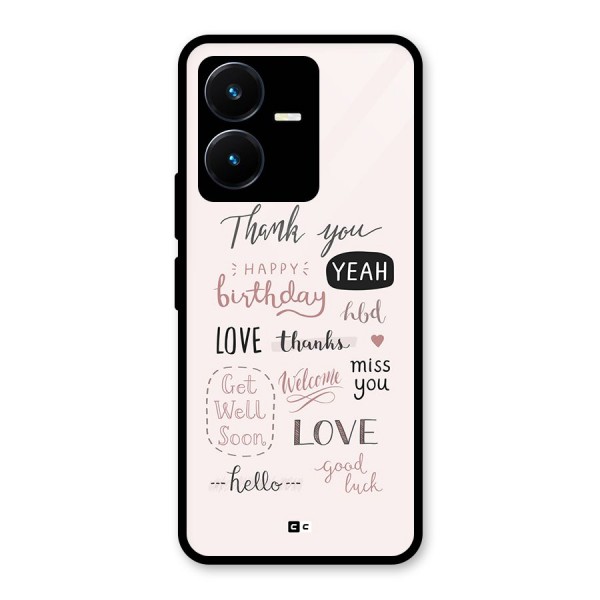 Cute Quotes Glass Back Case for Vivo Y22