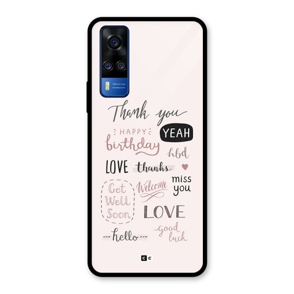 Cute Quotes Glass Back Case for Vivo Y51