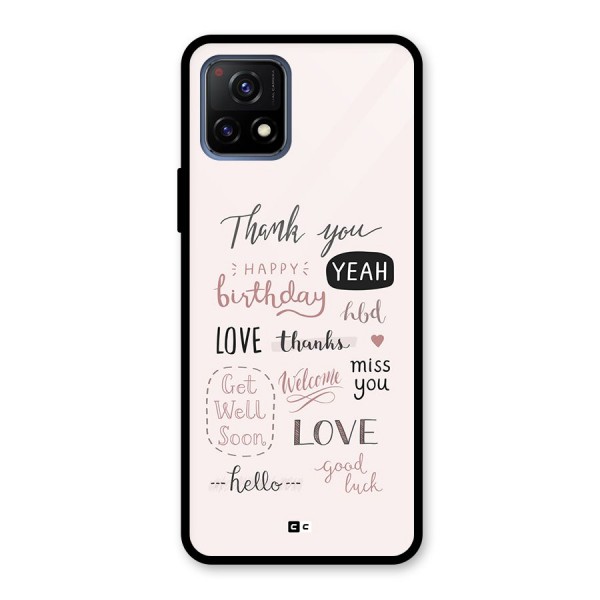 Cute Quotes Glass Back Case for Vivo Y72 5G